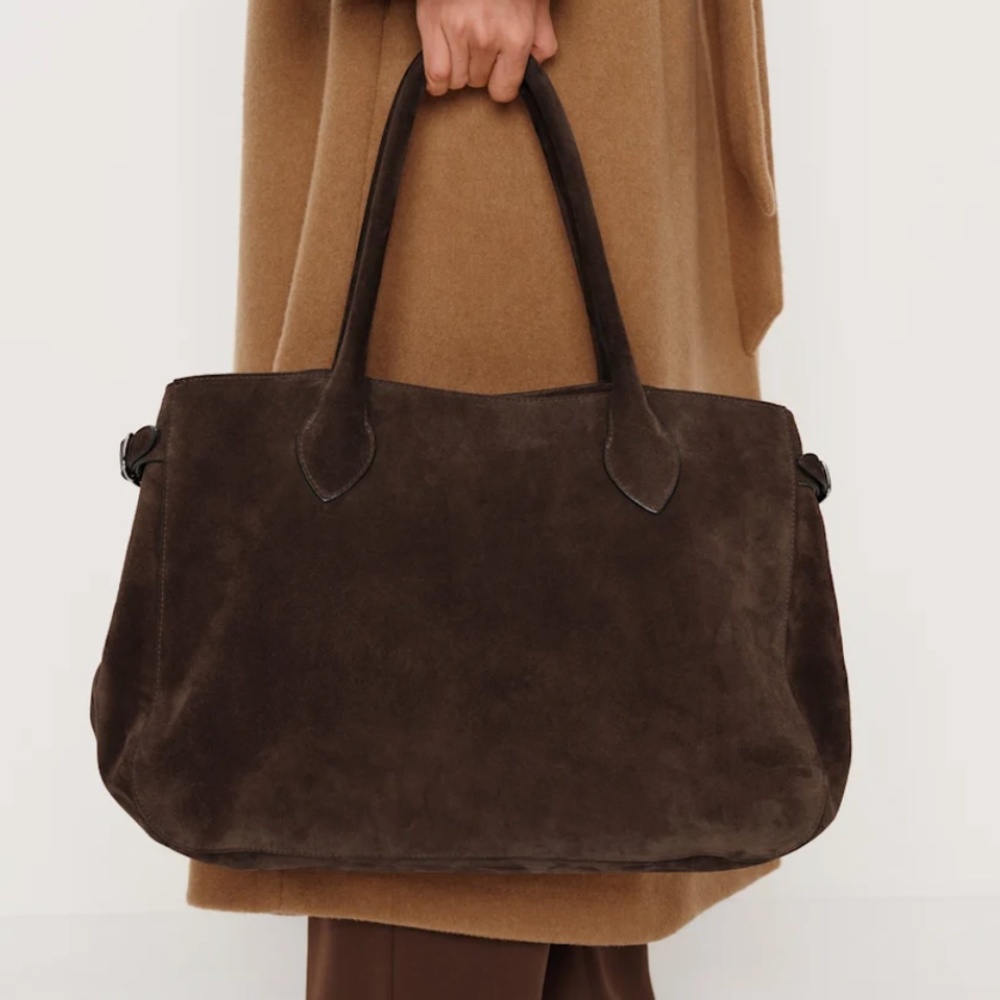 NWT Reformation Oversized Patrizia Bag Brown Suede